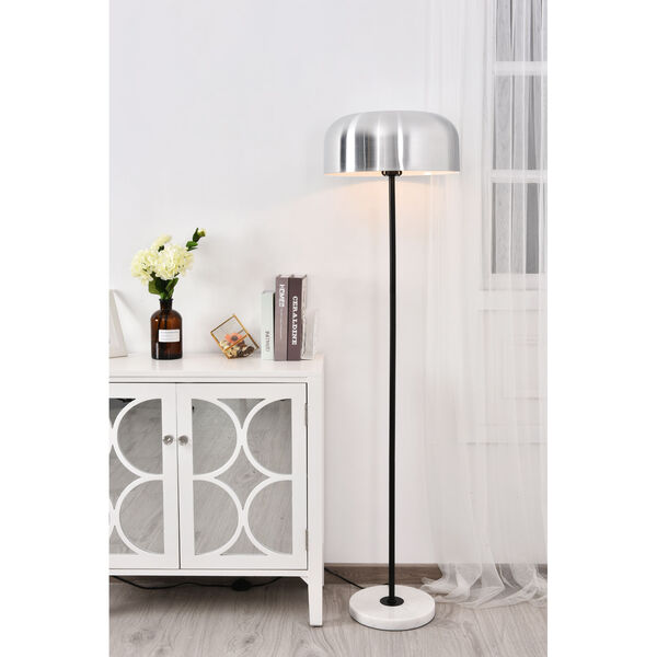 Exemplar Brushed Nickel Black and White 17-Inch One-Light Floor Lamp, image 2