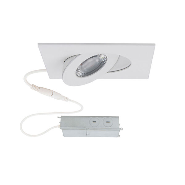 Lotos White LED Square Adjustable Recessed Light Kit, image 1