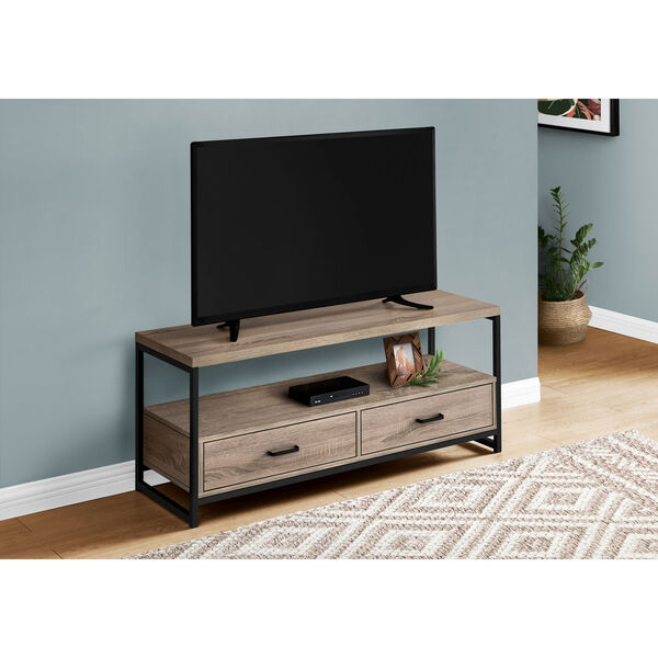 Dark Taupe and Black TV Stand, image 2