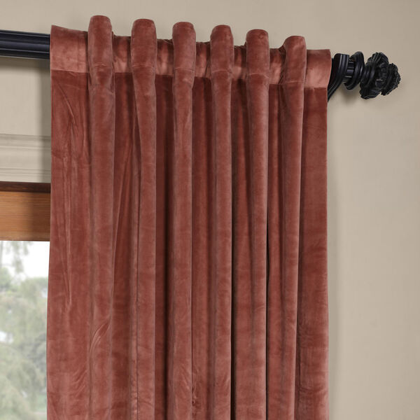 Pink 120 x 50 In. Plush Velvet Curtain Single Panel, image 4