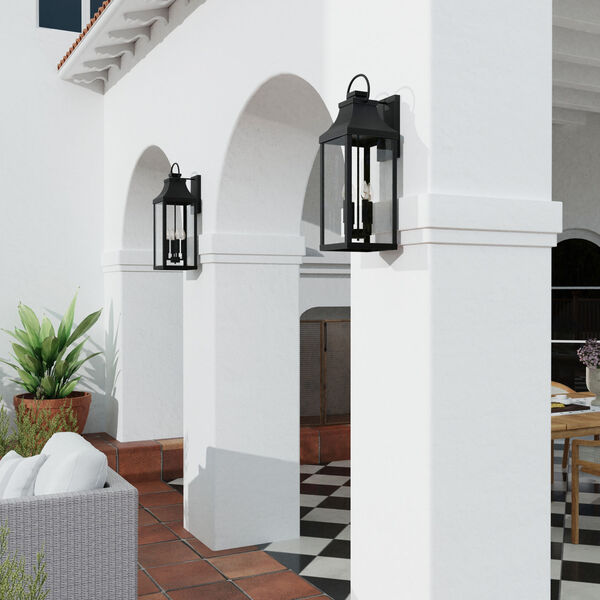 Bradford Black Outdoor Four-Light Extra Wall Lantern with Clear Glass, image 2