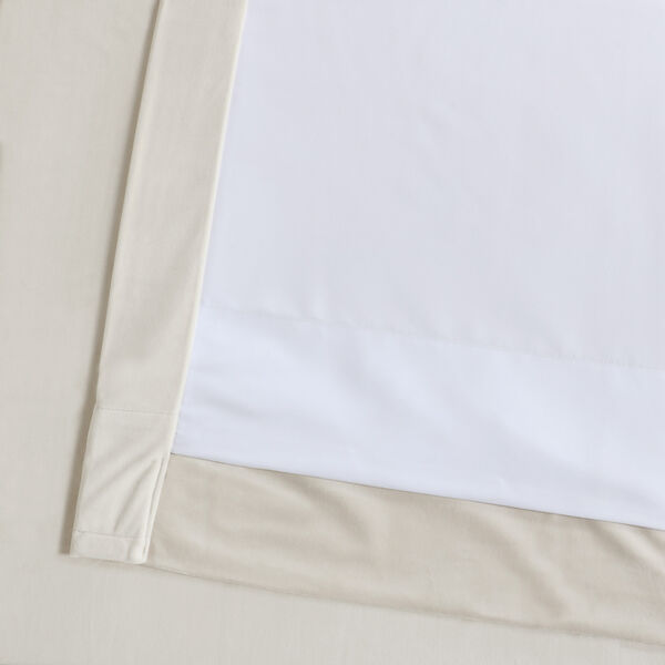 Light Beige 84 x 50 In. Plush Velvet Curtain Single Panel, image 11