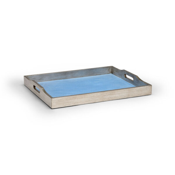 Antique Silver and Blue Tray, image 1