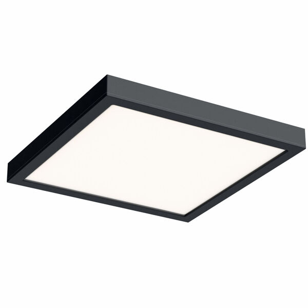 Black 14-Inch Sqaure Indoor Outdoor LED Flush Mount, image 1
