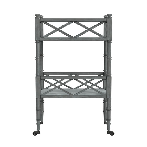 Foster Powder Gray Two-Tier Bar Cart, image 3