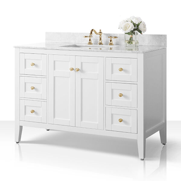 Maili White 48-Inch Vanity Console with Mirror, image 2