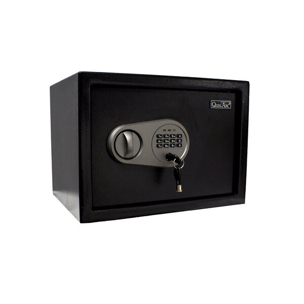 Black 13-Inch Personal Safe with Keys, image 1