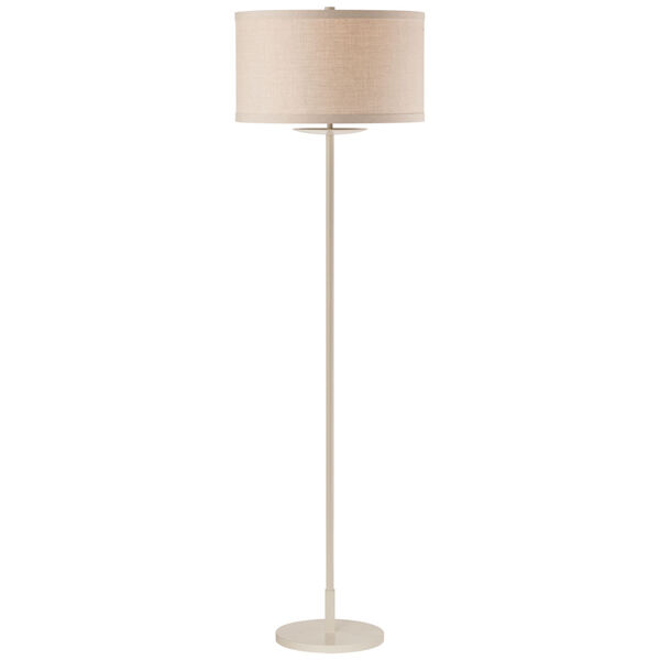 Walker Medium Floor Lamp in Light Cream with Natural Linen Shade by kate spade new york, image 1