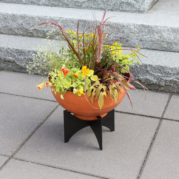 Norma I Burnt Sienna Planter with Flower Bowl, image 9