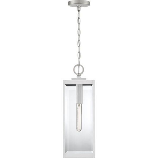 Pax Stainless Steel 7-Inch One-Light Outdoor Hanging Lantern with Beveled Glass, image 3