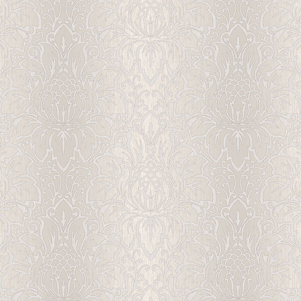 Venetian Damask Taupe and Beige Wallpaper - SAMPLE SWATCH ONLY, image 1