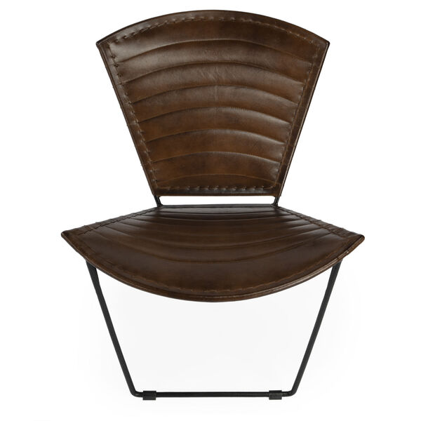 Felix Brown Iron and Leather Accent Chair, image 3