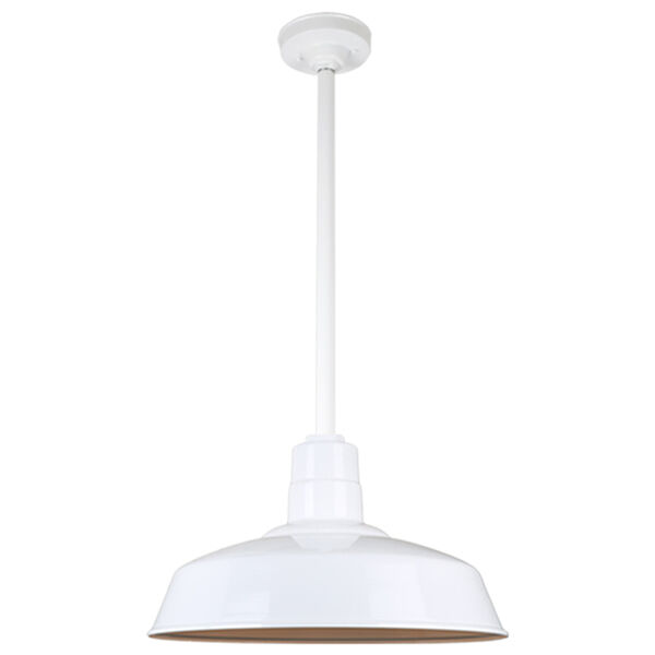 Warehouse White 18-Inch Aluminum Pendant with 24-Inch Downrod, image 1