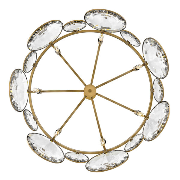 Nala Heritage Brass Seven-Light Drum Chandelier with Optic Crystal Glass, image 2
