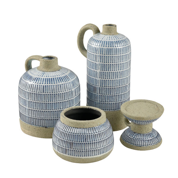 Doyle Blue and Beige Small Vase, Set of 2, image 2