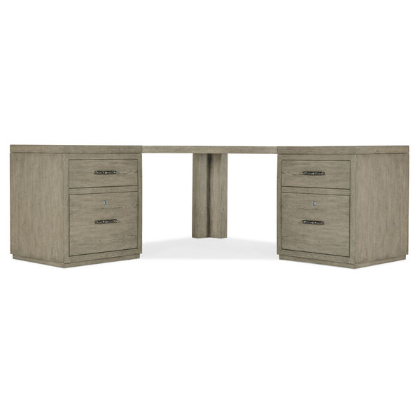 Linville Falls Smoked Gray Corner Desk with Two Files, image 5
