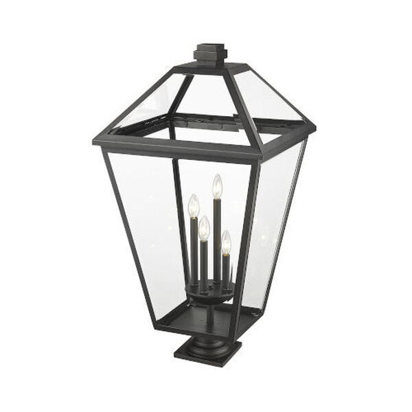 Talbot 37-Inch Four-Light Outdoor Pier Mounted Fixture with Clear Beveled Shade, image 2