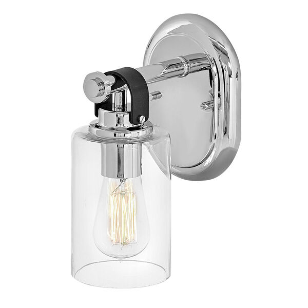Halstead Chrome One-Light Bath Vanity With Clear Glass, image 4