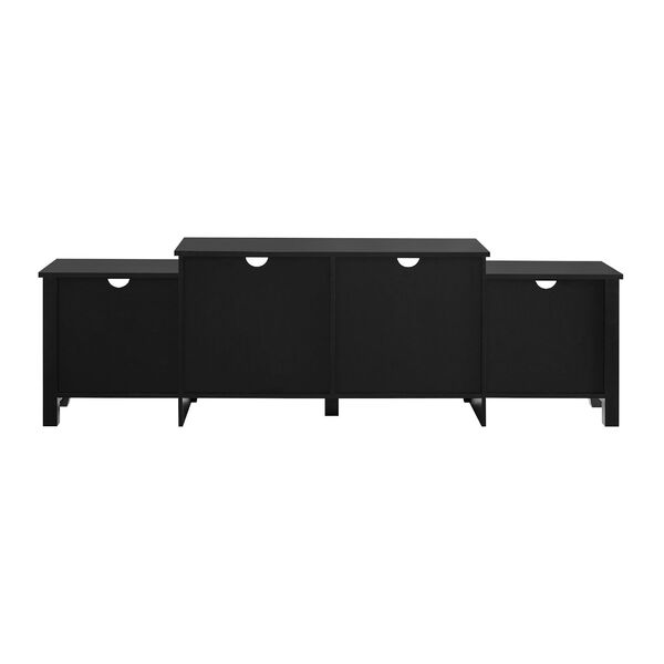 Solid Black Tiered Top TV Stand with Storage, image 5
