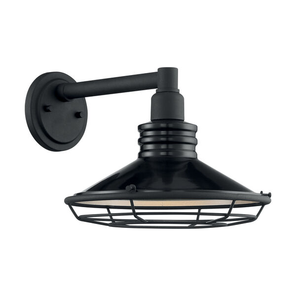 Blue Harbor Gloss Black and Silver 12-Inch One-Light Outdoor Wall Mount, image 2