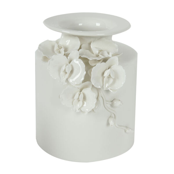 Seaford Gloss White 9-Inch Floral Pot Vase, image 1