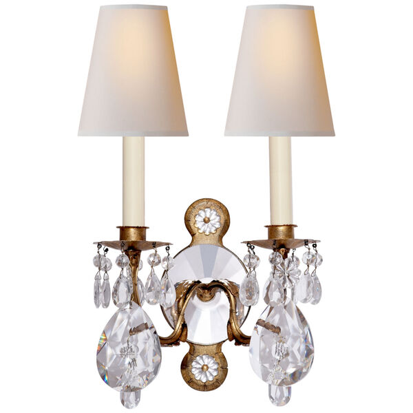 Yves Crystal Double Arm Sconce By Thomas O'Brien, image 1
