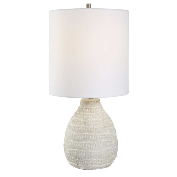Isabella Textured Base Antique White One-Light Table Lamp, image 1