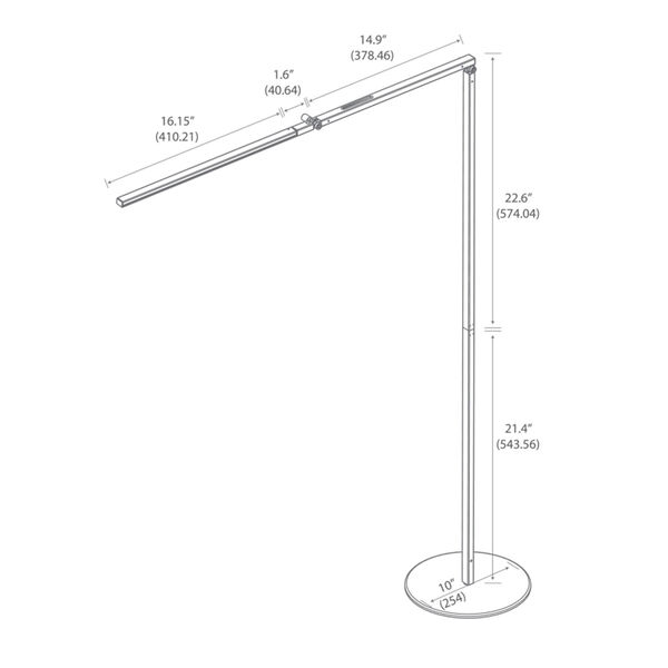 Z-Bar White LED Energy Star Damp Rated Floor Lamp, image 3