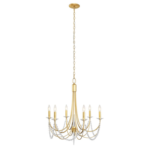 Brentwood French Gold Six-Light Chandelier, image 1