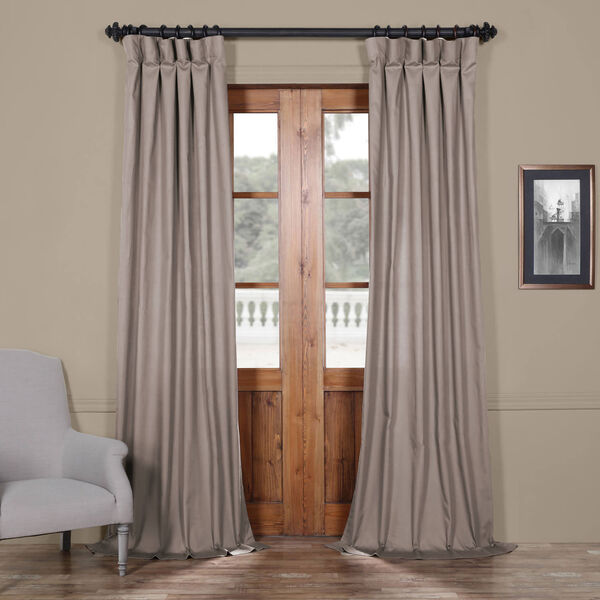 Stone Gray Solid Cotton 108 x 50 In. Curtain Single Panel, image 1