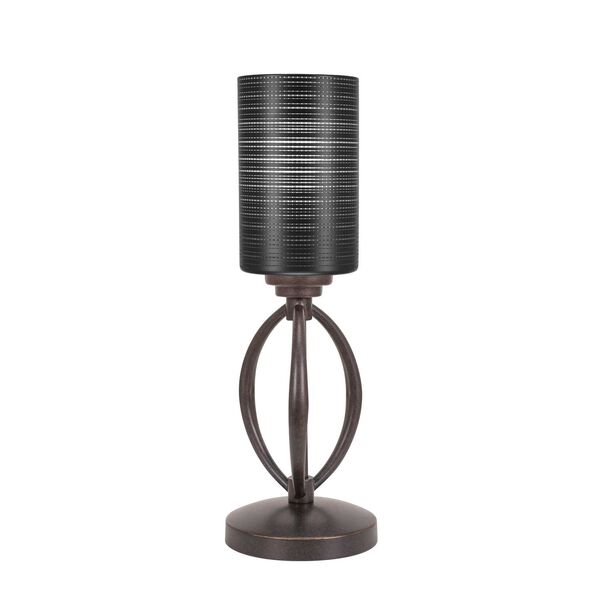 Marquise Dark Granite One-Light Table Lamp with Black Cylinder Matrix Glass, image 1