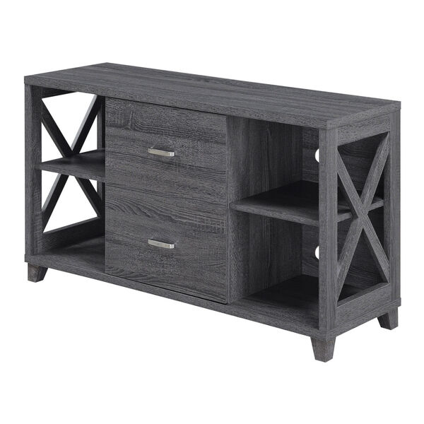 Oxford Deluxe Weathered Gray 2 Drawer TV Stand, image 4