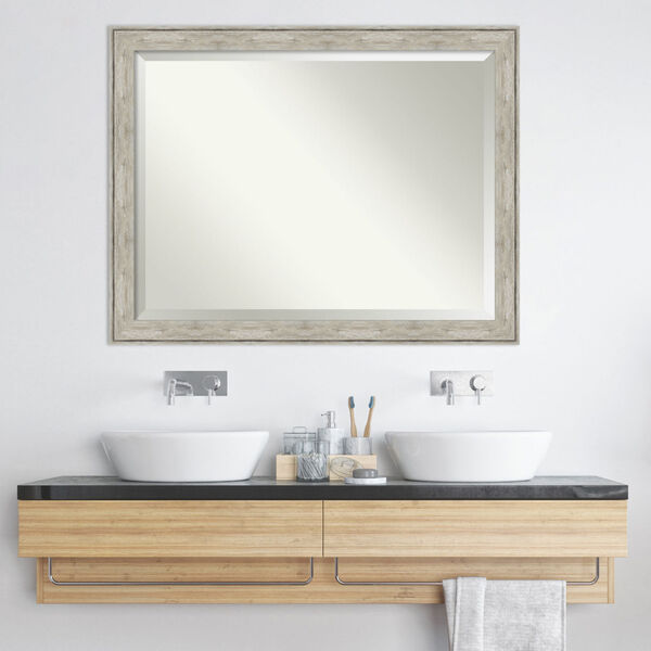 Crackled Silver 45W X 35H-Inch Bathroom Vanity Wall Mirror, image 6