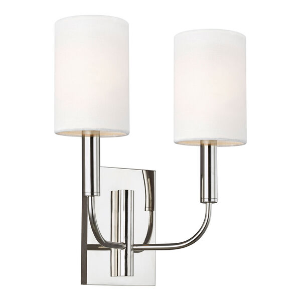 Brianna Polished Nickel Two-Light Wall Sconce, image 2