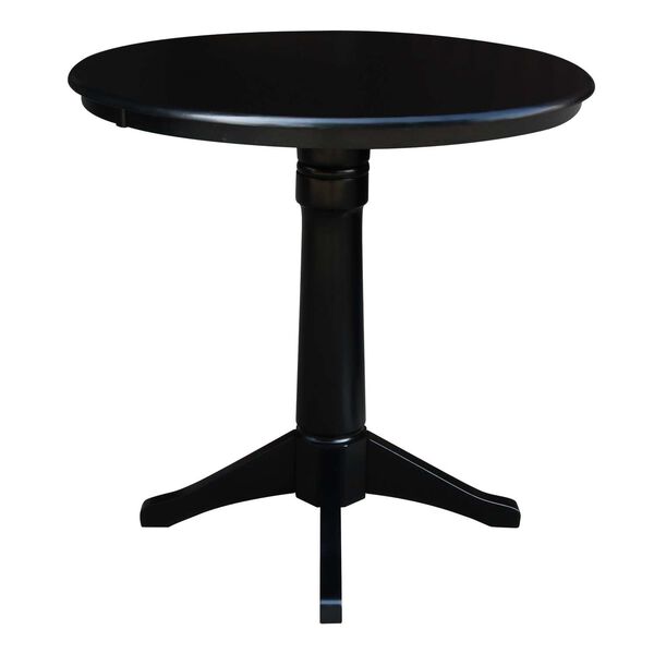 Black Round Top Pedestal Counter Height Table, image 2