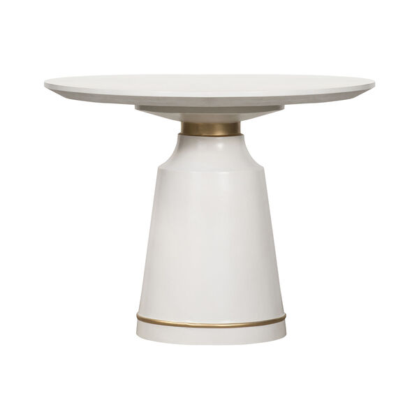 Pinni Pure White Concrete Bronze Painted Dining Table, image 1