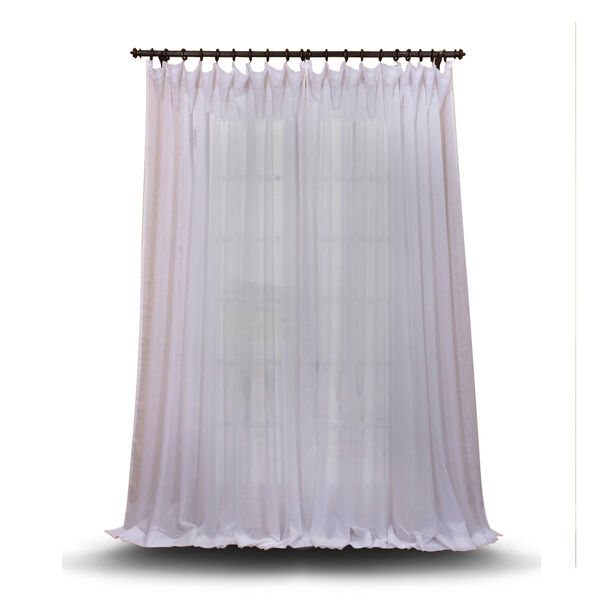 Double Layered White 100 x 120 In. Sheer Curtain, image 1