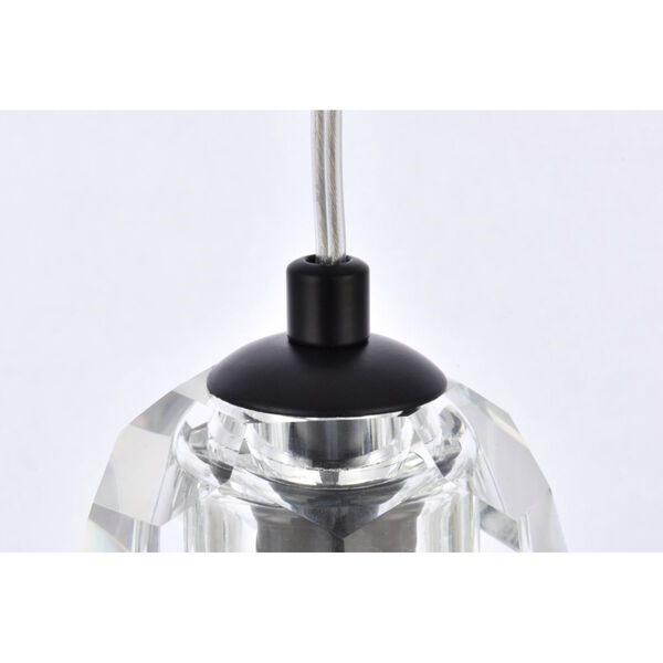 Eren Black One-Light Mini-Pendant with Royal Cut Clear Crystal, image 5