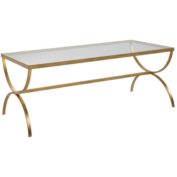 Crescent Antique Gold Coffee Table, image 1