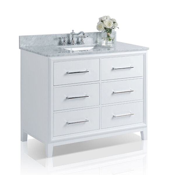 Ellie White 42-Inch Vanity Console with Mirror, image 1