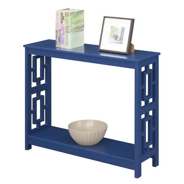 Town Square Cobalt Blue Console Table with Shelf, image 2
