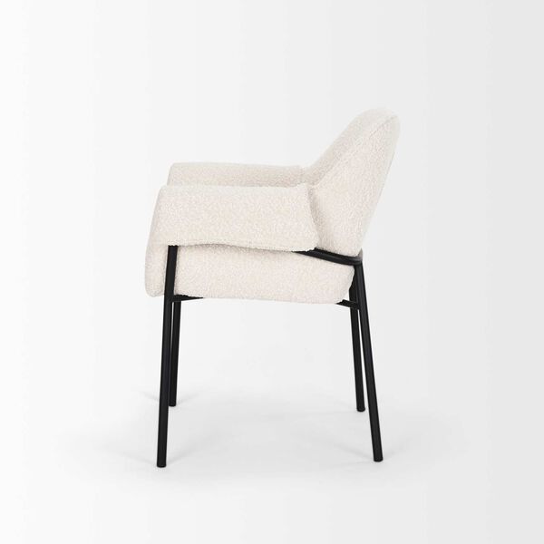 Brently Cream Boucle Fabric Dining Chair, image 3