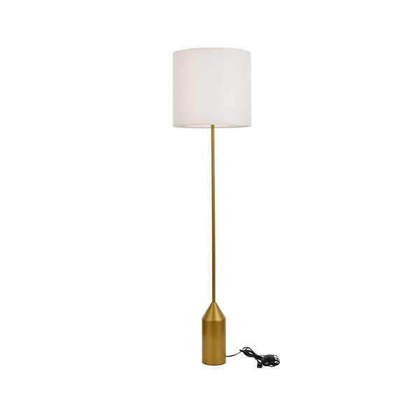 Ines Brass and White One-Light Floor Lamp, image 3