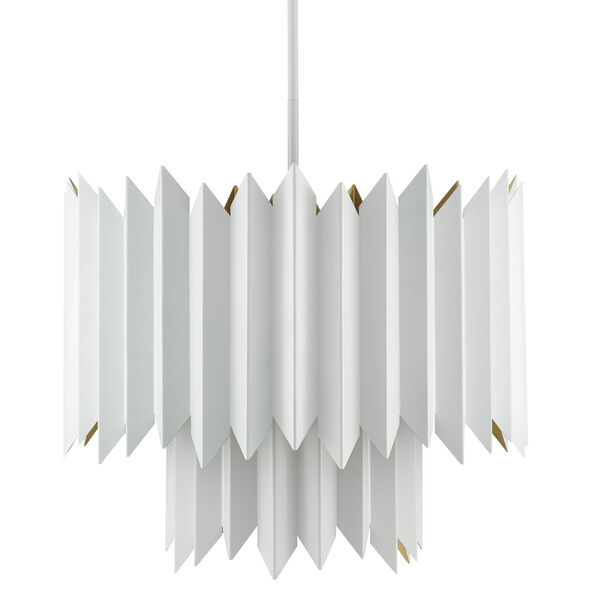 Syrie Sugar White and Gold Five-Light Chandelier, image 3