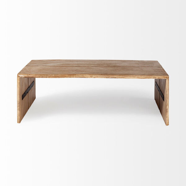 San II Brown Rectangular Solid Wood Coffee Table, image 2