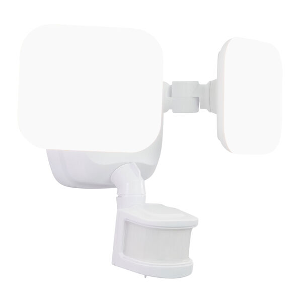 Theta White Two-Light Outdoor Motion Sensor Adjustable Integrated LED Security Flood Light, image 6