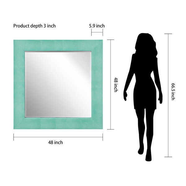 Shagreen Teal 48 x 48-Inch Beveled Wall Mirror, image 4