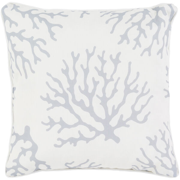 Coral Medium Gray and White 20 x 20-Inch Throw Pillow, image 1
