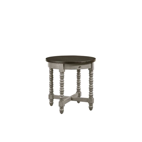 Brentfield Graphite French Gray Round End Table, image 1