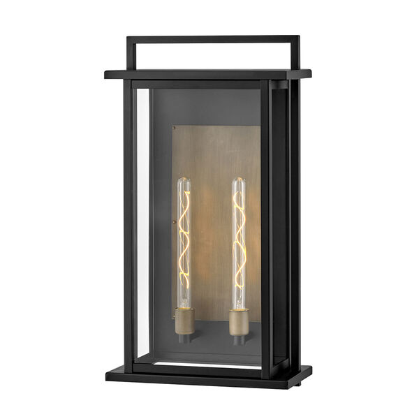 Langston Black Two-Light Extra Large Outdoor Wall Mount, image 1
